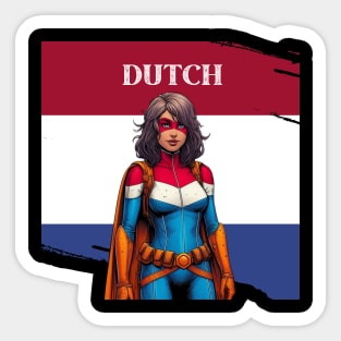 Dutch: Female 80's Gritty Comic Book Hero Sticker